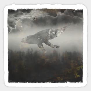 Dream Space - Whale over Forest Sticker